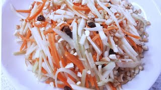 CELERY  CARROT  APPLE SALAD Recipe  ROHKOSTSALAT [upl. by Ardnoel]