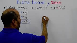 RECTA TANGENTE Y RECTA NORMAL A UNA CURVA Ejemplo 2 Con derivada implícita [upl. by Annayar152]