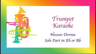 Nessun Dorma Trumpet Karaoke Playalong in Eb amp Bb [upl. by Kelam]