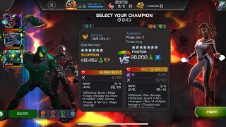 AW Season 51 Scorpion vs Photon on Node 37 Resistance is Futile  Personal Space mcoc [upl. by Hamas797]