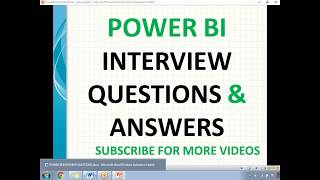 Power BI Interview Questions and Answers [upl. by Etnuahs540]