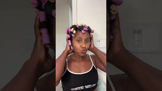 Goto Perm Rod Set on Blow Dried Hair  4c Hair  Type 4 Curly Natural Hairstyles  Wash Day Routine [upl. by Adarbil]