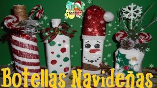 DIY  Botellas Navideñas♥♥  Especial Día de Navidad [upl. by Annehs834]