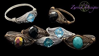 Wire Wrapping Tutorial Easy Herringbone Weave Wire Beaded Rings Great For Beginners [upl. by Assilac]