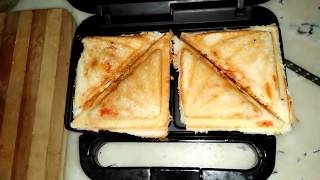 bread pizza sandwich  pizza sandwich in sandwich maker by Recipe Box [upl. by Lanctot]