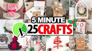 25 BEST Christmas Crafts made in only 5 MINUTES Dollar Tree DIYs 2024 [upl. by Tombaugh604]