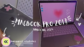 MACBOOK PRO 2017 133” UNBOXING  ACCESSORIES 2024💕 Backmarket refurbished Space grey 8GB [upl. by Tenaj]