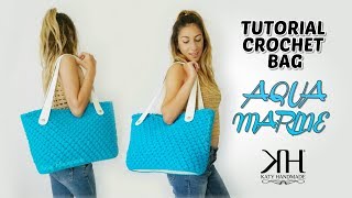 Tutorial UNCINETTO MAXI BAG MARE quotAquaMarinequot  Punto Spiga Crochet ♡ Katy Handmade [upl. by Sidnak581]