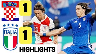 ⚪🔵 Croatia vs Italy 11 HIGHLIGHTs  all Goals Modric goal amp Penalty Miss Mattia Zaccagni goal [upl. by Grochow213]