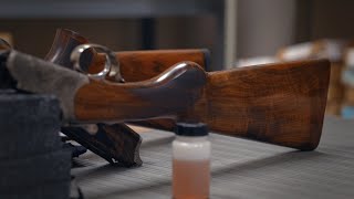 Maintaining A Hand Rubbed Oil Finish Gun Stock Caesar Guerini shotguns [upl. by Veta]