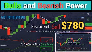 Moving average with bulls and bearish power strategy 2023  pocket option  binary options   780 [upl. by Alakim]