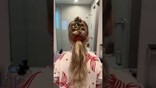 Cute amp festive hair for the holidays hairtutorial hair hairstyle shorts moms daughter [upl. by Weisbrodt]