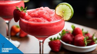 The Ultimate Strawberry Daiquiri Cocktail  Quick and Easy Recipe [upl. by Arrej]