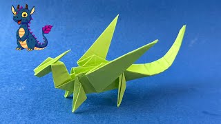 Draak vouwen met papier  Hoe vouw je een papieren draak  Origami dieren vouwen [upl. by Ordnasil237]