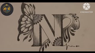 Beat tattoo drawing with pencil of N nametattoodesigns how to draw viralvedio art trendingshorts [upl. by Zahavi]