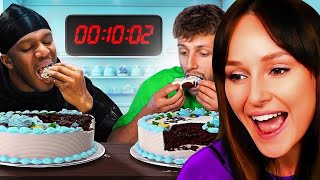 Freya Reacts to SIDEMEN MAN VS FOOD SPEED EATING [upl. by Ococ]