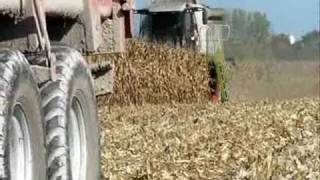 Corn Harvest 2009 in France  Moisson du Maïs 2009 [upl. by Arahahs638]