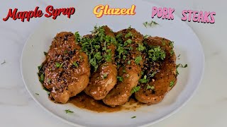 027 Maple Syrup Glazed Pork Steak  A rich and delicious dish to please your whole family [upl. by Undry]