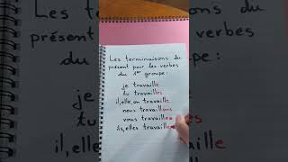 Les terminaisons du présent v du 1er groupe apprendrelefrancais français french learnfrench [upl. by Vish536]