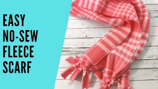 NoSew Fleece Scarf Tutorial [upl. by Ainomar]