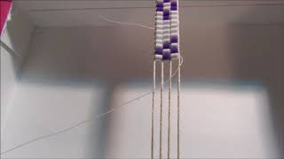 MINI WAMPUM BELT TUTORIAL ON BOX LOOM [upl. by Burk]