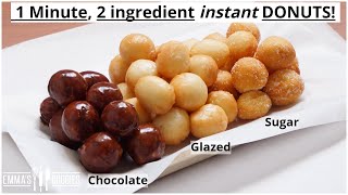 1 Minute 2 Ingredient INSTANT DONUTS  Easy Donuts Recipe [upl. by Okiman]