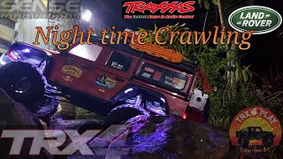 Traxxas TRX4 DEFENDER Nightime Crawling [upl. by Ani594]