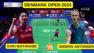 ANDERS ANTONSEN DEN VS KOKI WATANABE JPN  DENMARK OPEN 2024 [upl. by Arayc]