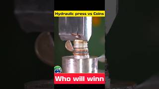 Hydrulic press vs coins machine hydraulic coin facts viralvideo [upl. by Houston]