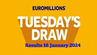 Euromillions Draw Live 16 January 2024  Euromillions live tonight Results [upl. by Enitsej]