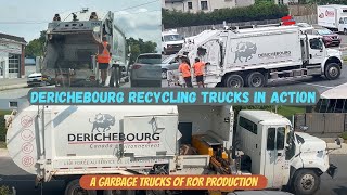 Several Derichebourg Canada Environnement trucks on Laval recycling  Filmed in Summer 2023 [upl. by Algy]