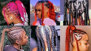 WATCH ME DO MY BRAIDS COMPILATION ❤️‍🔥💟 [upl. by Anaujit]