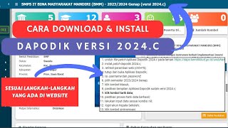 CARA INSTALL DAPODIK VERSI 2024C  SESUAI PETUNJUK  MUDAH [upl. by Carissa396]