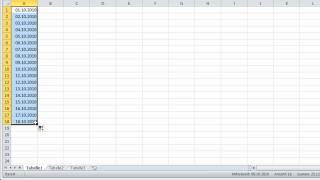 Excel 2010  Datumslisten ohne Wochenenden erstellen [upl. by Yona]