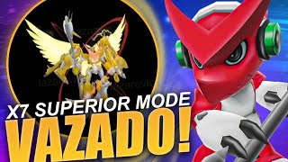 VAZOU X7 SUPERIOR MODE NOVO RANK U  MODELO 3D MONTARIA MOVIMENTOS  Digimon Masters Online [upl. by Rellek]