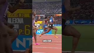 Incredible comeback from Julien Alfred worldathleticschampionships running sports saintlucia [upl. by Marquet]