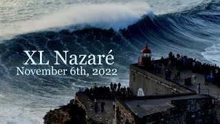 Nazaré  2022 Opening Huge Swell hits Portugal  Evening session 1162022  XL big wave surfing [upl. by Auhsuoj]