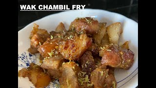 Wak Chambil Fry Pork Fry with Wild OrangeCitrus MacropteraShatkora [upl. by Atiugal478]