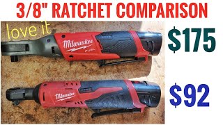 Milwaukee M12 Fuel 38quot Cordless Ratchet Comparison 2457 VS 2557 [upl. by Erehpotsirhc]