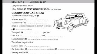 Goodwood Car Show With Answers  IELTS LISTENING SECTION2 [upl. by Jehial]