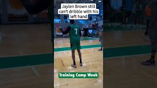 Jaylen Brown still cant dribble with his left hand nbaplayer sports nba basketball nbatoday [upl. by Mazonson]