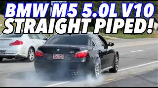 500hp BMW M5 50L V10 w STRAIGHT PIPES [upl. by Lalib]