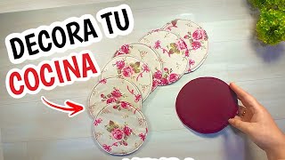 DECORA TU COCINA CON APENAS RETAZOS DE TELA  FÁCIL Y HERMOZO [upl. by Nna767]