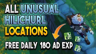 All Unusual Hilichurl Locations  Free Daily 180 Adventure Exp  Wei Hilichurl 【Genshin Impact】 [upl. by Lerred]