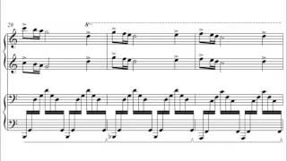 EVANGELION 30  Quatre Mains duet sheet music [upl. by Ayad]