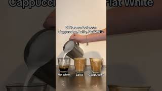 Different between latte cappuccino and flat white coffee barista coffeeaddict [upl. by Peddada]