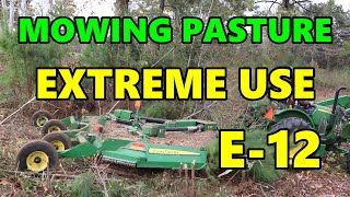 Ep 135  John Deere E12  Rotary Cutter  I Broke It  Blackacre Ranch [upl. by Anerbes]