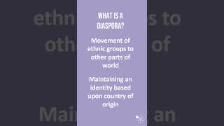 Diaspora  60 Second Sociology Culture and Identity [upl. by Lally]