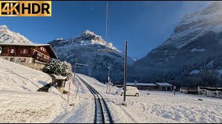 Cab Ride  Kleine Scheidegg to Grindelwald Switzerland  Train Driver View  4K HDR Video [upl. by Notsob]