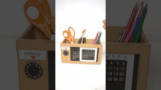 How to make Calendar Desk Organizer from cardboard with easy amp simple steps🔥 shorts diy organizer [upl. by Thin]